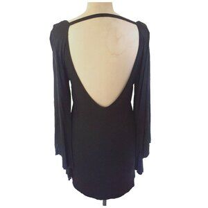 Urban Outfitters UO Ecote dress dark gray  wide flare sleeves cut out back M